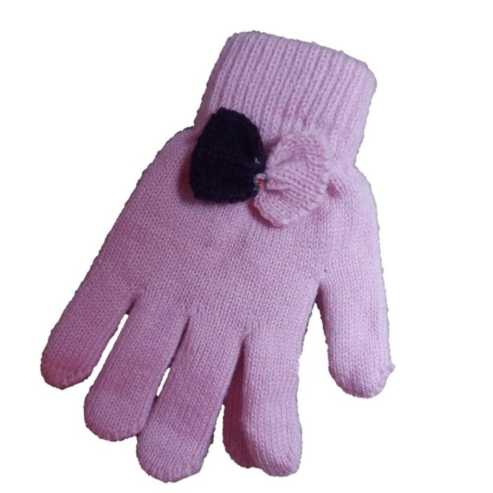 Manusi cochete cu fundita, 18 cm, Roz