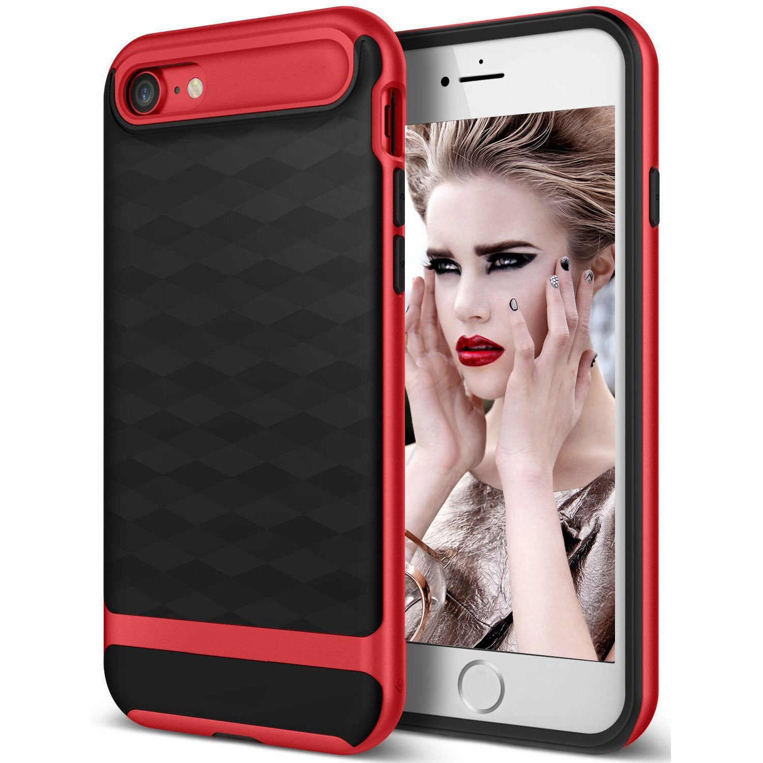 Husa telefon Apple Iphone 7 ofera protectie Subtire Mosaic Red