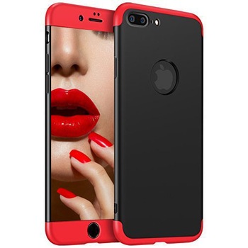 Husa telefon Apple Iphone 7 ofera protectie Subtire 3in1 Lux Design Red-Black + Folie Sticla Husa telefon Apple Iphone 7 ofera protectie Subtire 3in1 Lux Design Red-Black + Folie Sticla