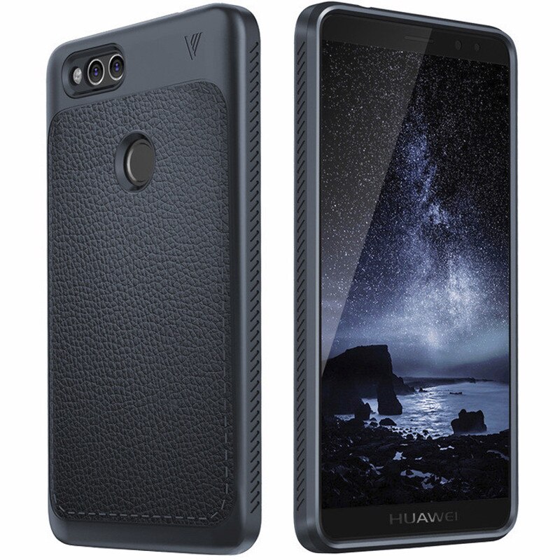 Husa de protectie silicon Leather PROTECTS pentru Huawei Honor 7X, Negru