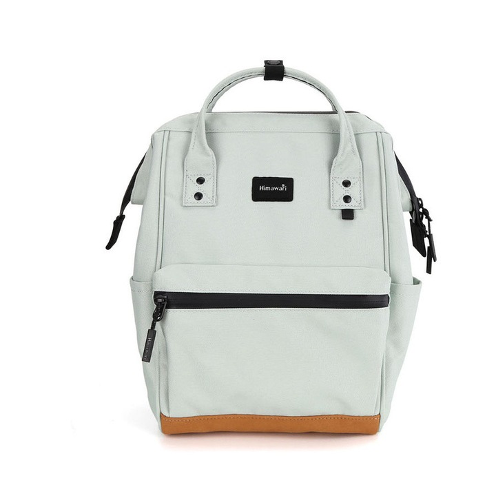 Rucsac dama, Himawari, Compact, 3 buzunare externe, Dimensiuni A4, Menta