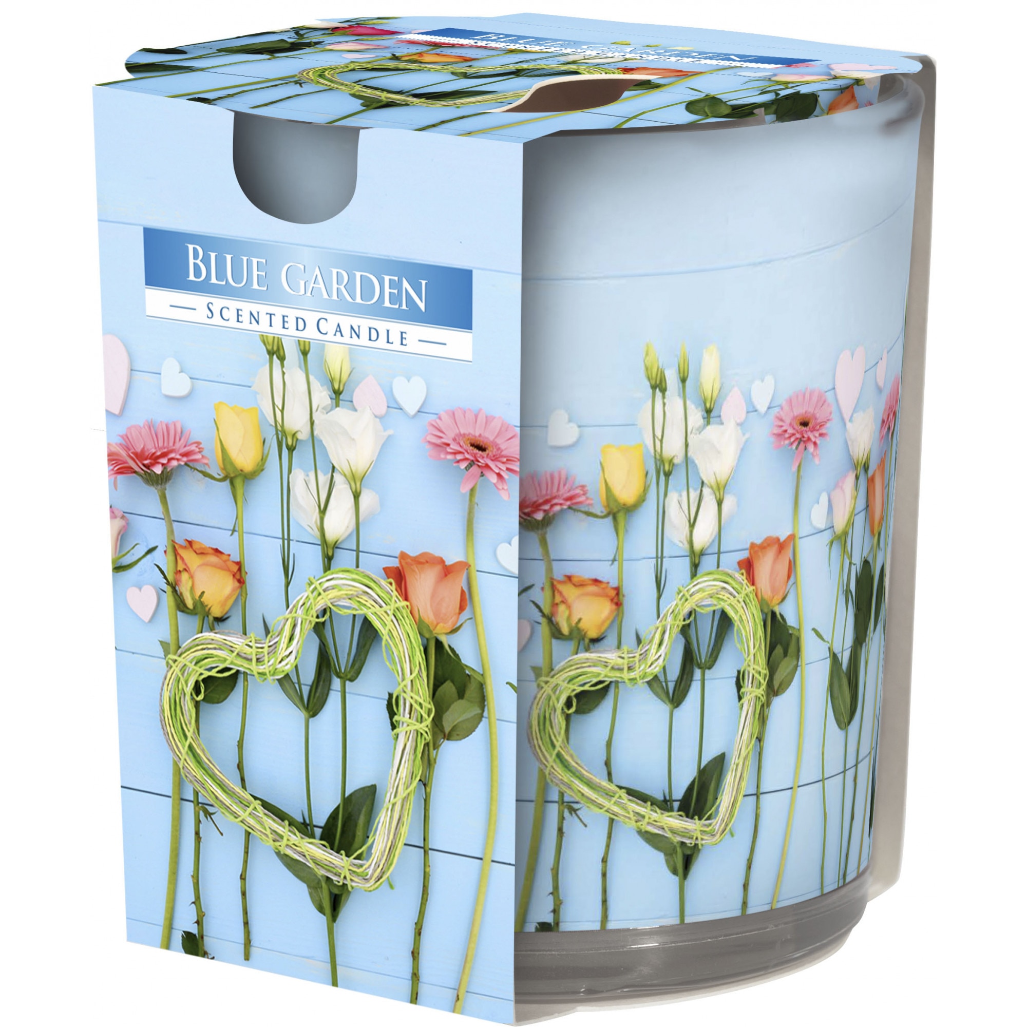 Lumanare parfumata in pahar imprimat - Blue Garden SN72S-08