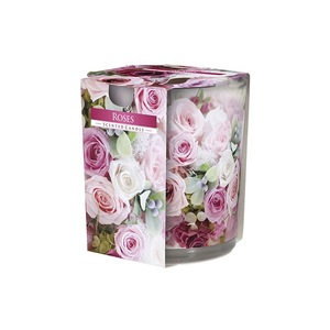 Lumanare parfumata in pahar imprimat Bispol, Roses, SN72S-02