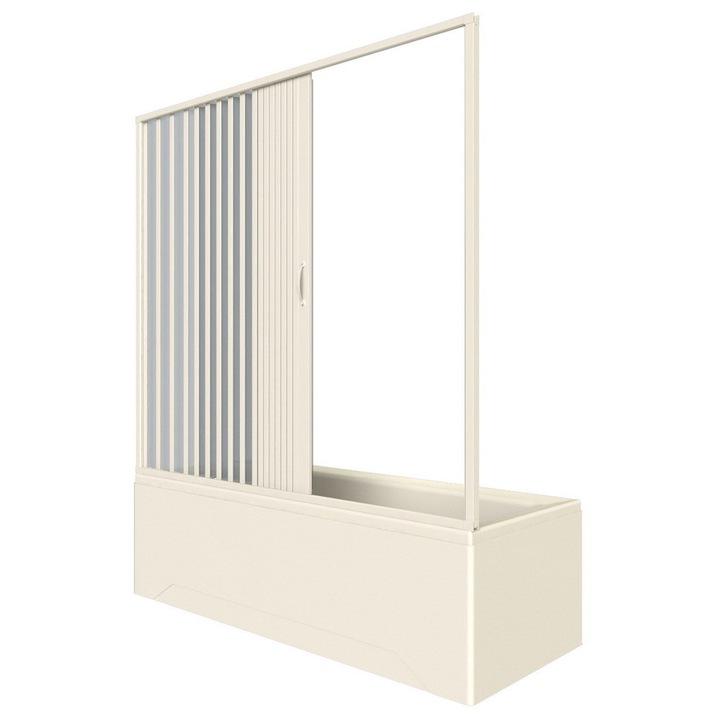 Параван за вана Italbox Astra 180 AL, с една врата тип хармоника, Pvc, 180x150 см