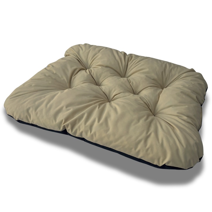 Culcus pentru caini WBM Sewing, 90x70cm, impermeabil, bej-negru