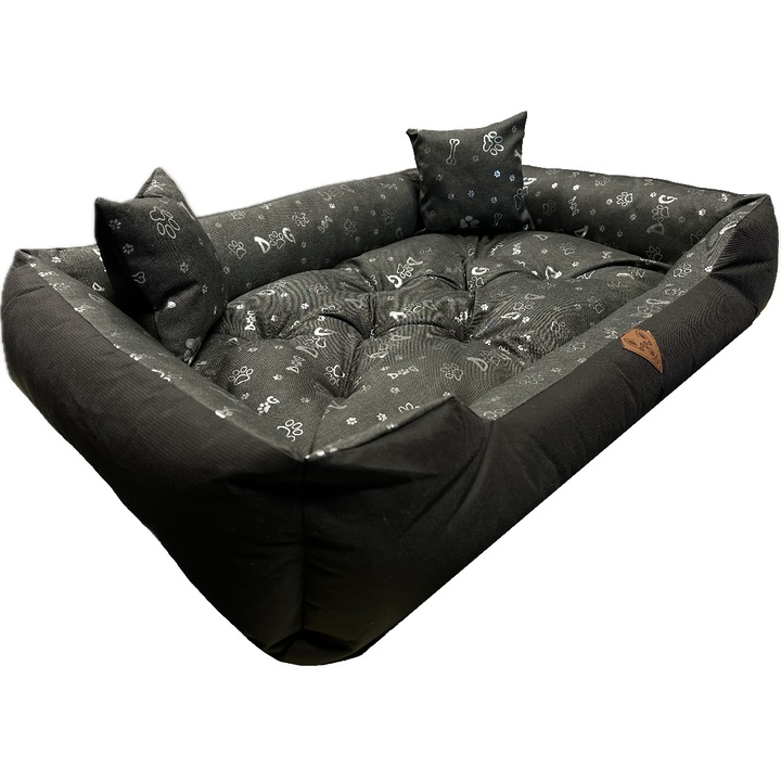 Kutyafekhely, WBM Sewing, 100x75cm, vízálló, szürke, ezüst grafikával