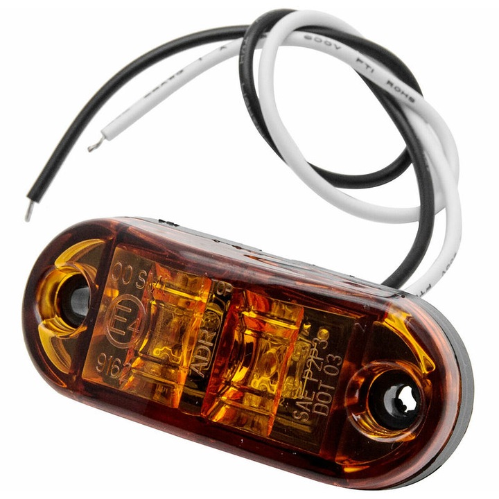 Lampi de semnalizare laterale, set 4 buc, LED-uri rosii si galbene, 12V, dimensiuni 120x95x22mm