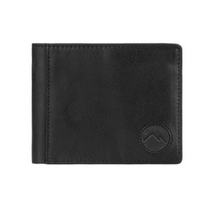 Portofel barbati El Forrest, din piele naturala, cu protectie RFID, 10 compartimente pentru carduri, culoare neagra