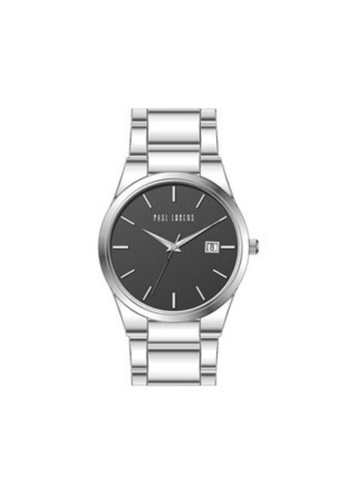 Ceas barbatesc, Paul Lorens, PL20015B-1C1, Inox, 40 x 7 mm, Argintiu