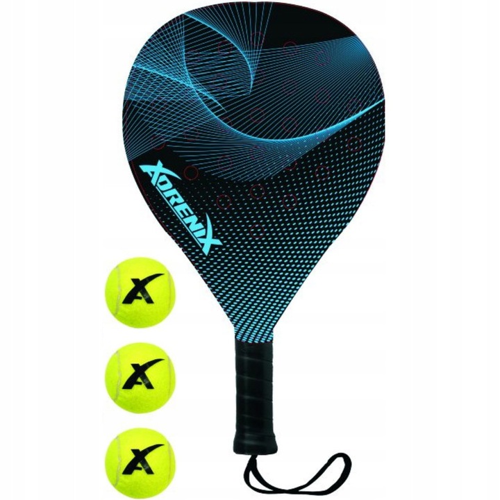 Racheta padel, Adrenix, 3 Mingi, Albastru / Negru