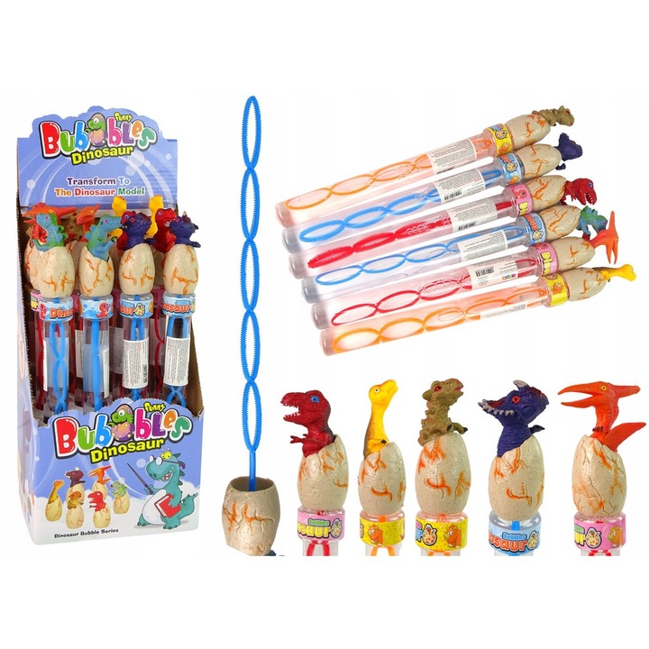 Szappan lufi cső készlet, dinoszaurusz minta, 34 cm, többszínű
