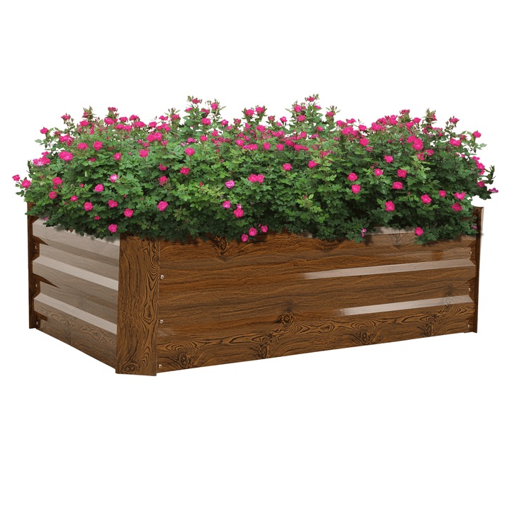 Jardiniera flori, maro otel Nonky 100x60x30 cm