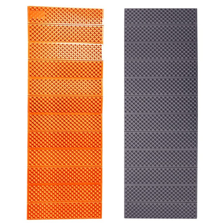 Сгъваем къмпинг матрак, 12 секции, Водоустойчив, Лек, 183x60x2 см, Изопрен, Оранжев
