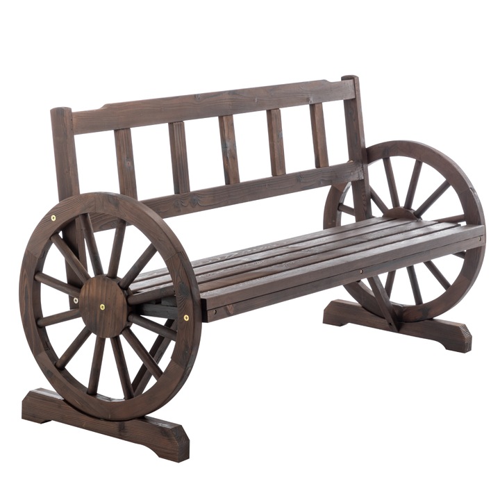 Banca de gradina, lemn maro, Saba 142x56x76 cm