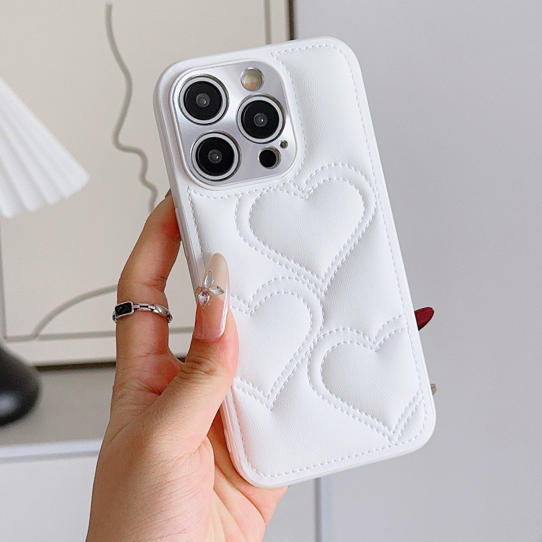 Husa moale 3D Love pentru Apple iPhone 16 Pro, Negru