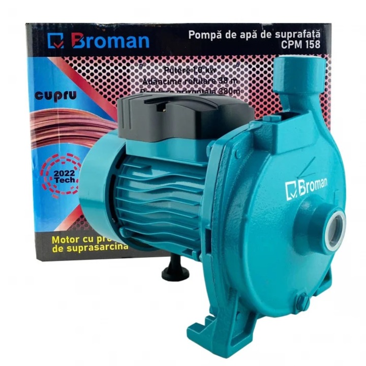 Pompa de apa Broman CPM158 Lazio Mare, 1000 W, debit 3000 l/h, inaltime refulare 38 m