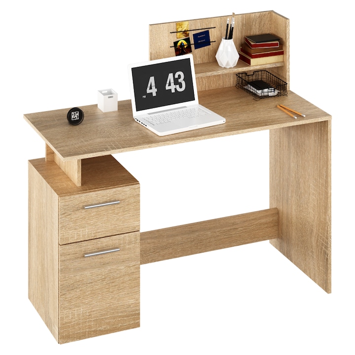 Birou Computer Birou PC, stejar sonoma, design modern si practic, cu spatiu de ...