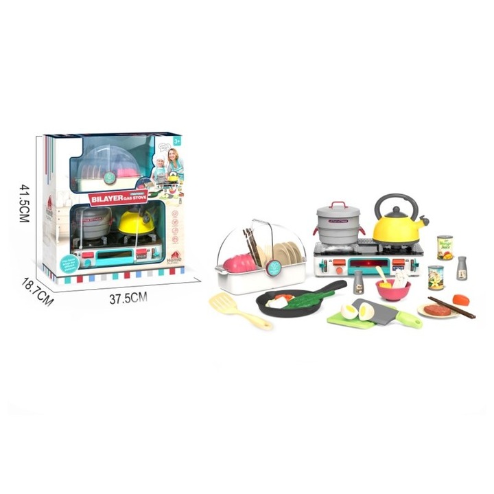 Set Bucatarie Gazda, cu efecte sonore si luminoase, 38x42x19cm, pentru copii 3+