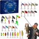 Set de Calendar Advent de Pescuit, 24pcs Momeli Artificiale, Multicolor, 360g