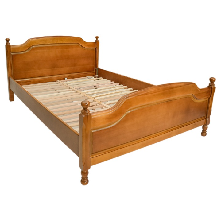 Pat lemn masiv Ramely, Fag 140x200 cm