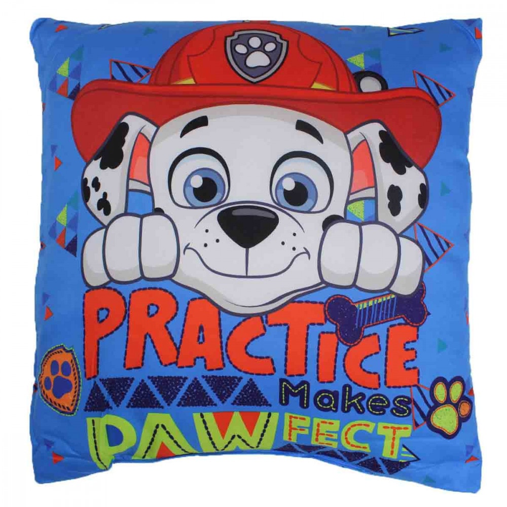 Perna inscriptionata cu indragitul catelus Marshall din Patrula Catelusilor, Paw Patrol , 40x40 cm