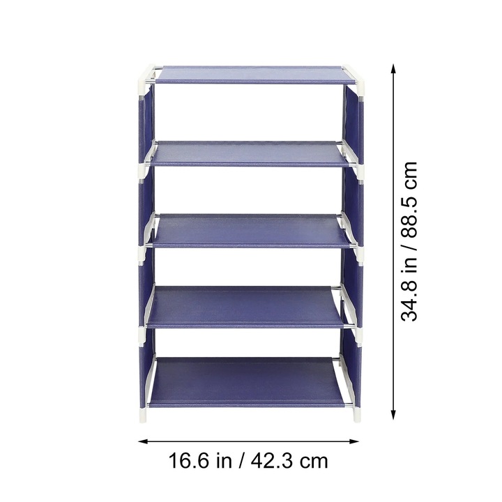 YANYXR cipőtartó állvány, 5 szintes, kék, 88.5x42.3x25.5cm