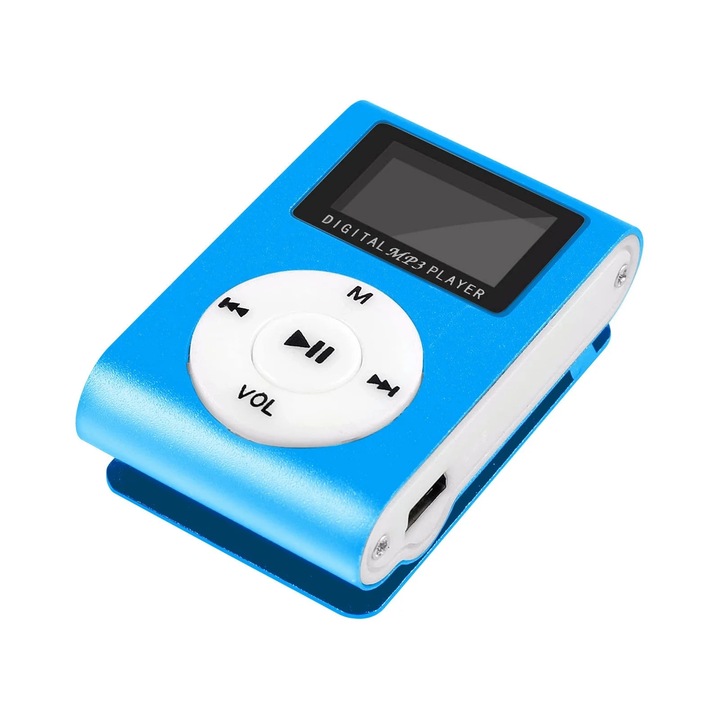Преносим MP3 плейър, 4.8x3x1.5 см, многоцветен, с LCD екран, поддържа MP1, MP2, MP3 формати, с акумулаторна батерия