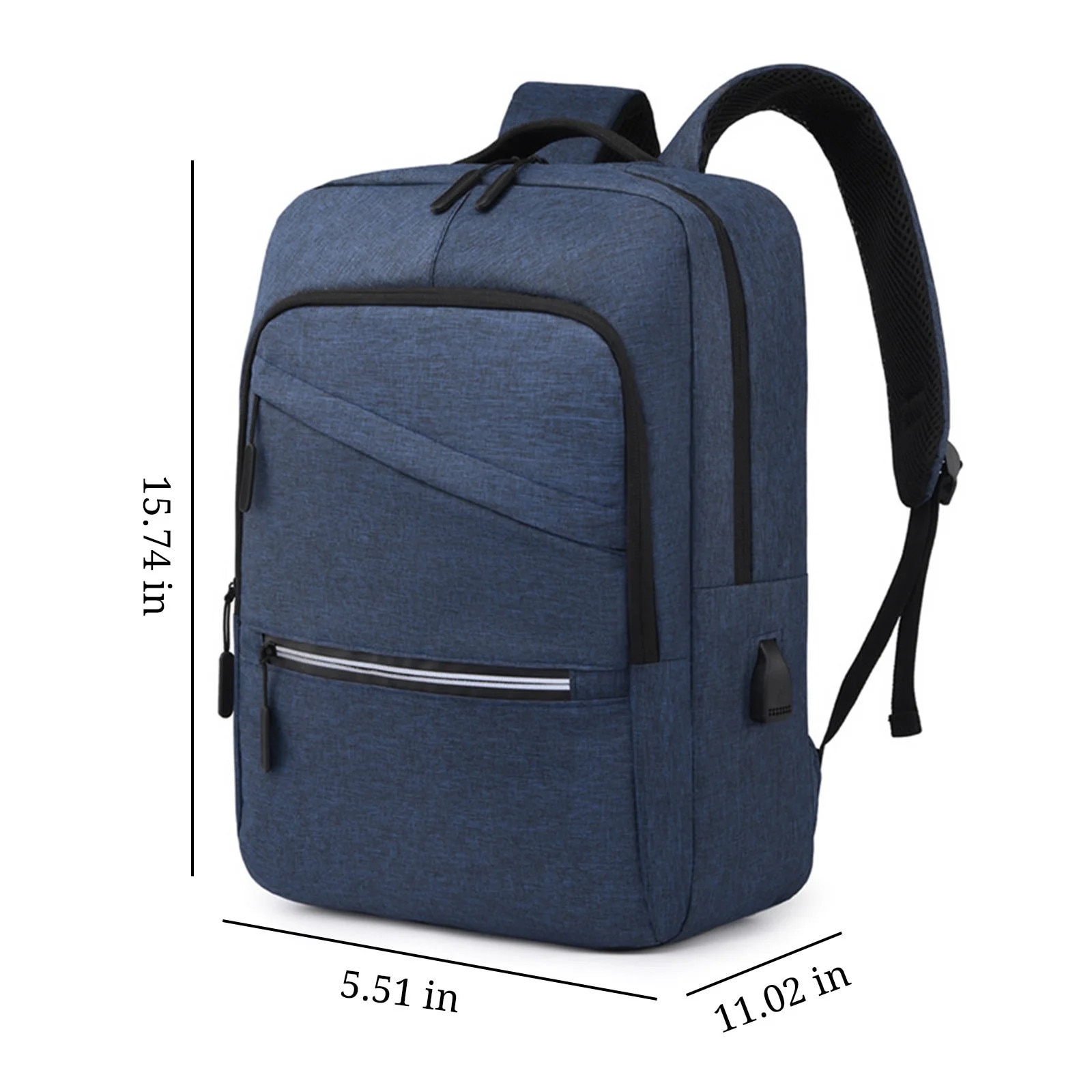 Rucsac business, albastru, 40x28x14cm, port USB, buzunar chei, buzunar sticla 500ml