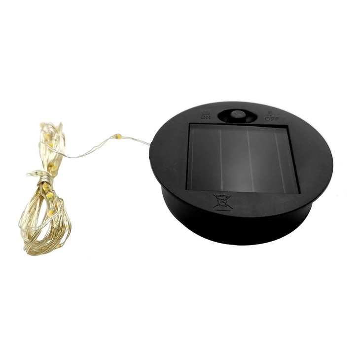 Panou superior solar de inlocuire YANYXR BCS2902318, pentru lumini LED/ghirlande de gradina, negru, 1 buc.