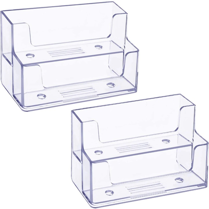 Suport documente YANYXR 2 niveluri transparent 120 carduri set 2 buc