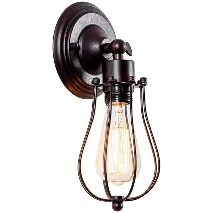 Aplica murala vintage, metalica, reglabila, 110V, pentru interior/exterior