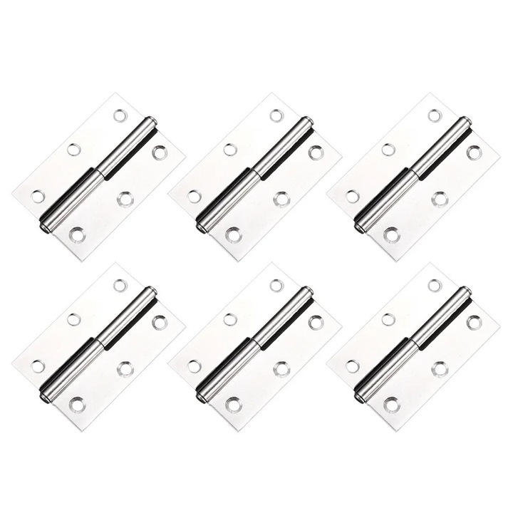 Set 6 balamale metalice pliabile YANYXR, argintiu, 7x4.6x0.12cm