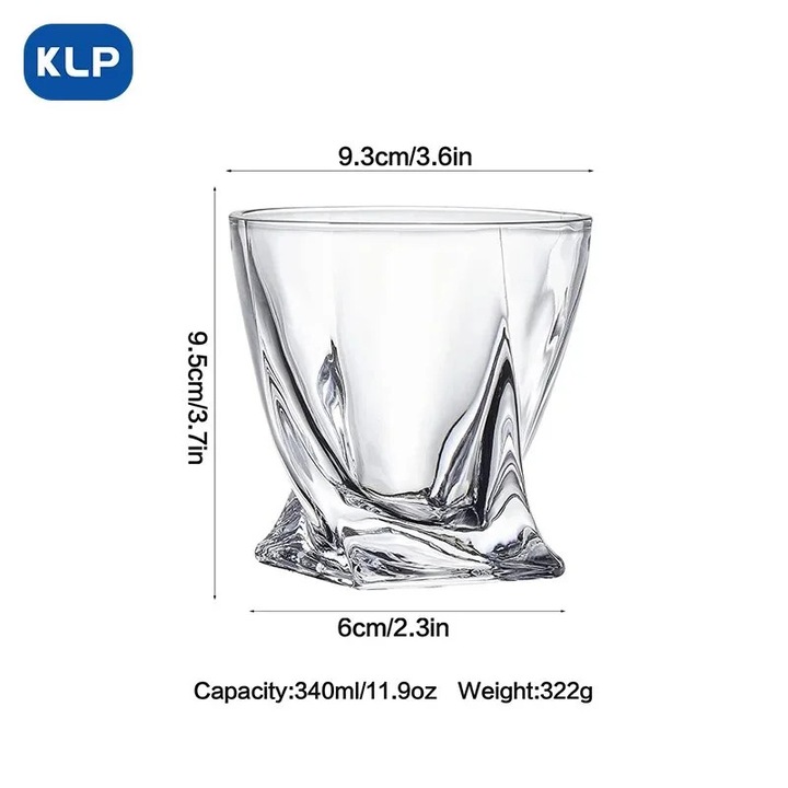 Коктейлна чаша KLP glass, 340 мл, прозрачна, комплект от 1.