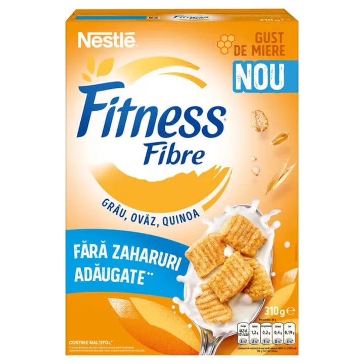 Зърнена закуска, Nestle Fitness Fiber, Мед, No added sugar, 310g