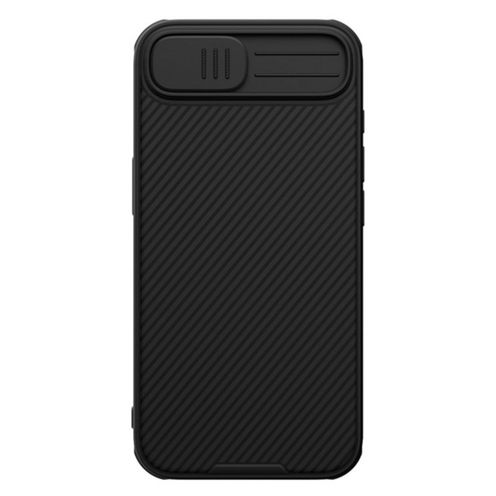Nillkin camshield pro szilikon mobiltelefon tok, ütésállóság, kameravédő, csíkos, fekete, kompatibilis: Apple iPhone 16e
