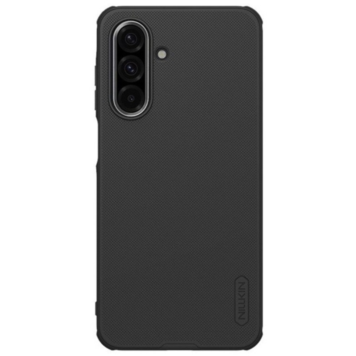 Nillkin super frosted pro műanyag mobiltelefon tok, ütésállóság, gumírozott, érdes felület, fekete, kompatibilis: Samsung Galaxy A26 5G, SM-A266