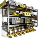 Organizator scule, Wacorresi®, Suport metalic pentru scule, Metal Rafturi pentru scule, cu 4 niveluri, material Premium, rezistent uzurii, durabil, suport perete pentru bormasina, pentru garaj si atelier, multifunctional, Metal, 81x20x35cm, Negru