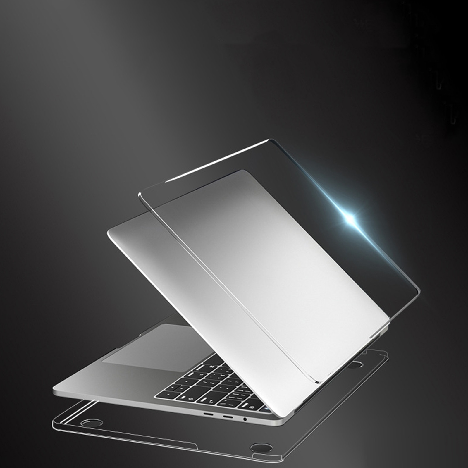 Carcasa laptop AYSTOAYS®, pentru Macbook Air 13 A1369/A1466, plastic, Material ecologic, netoxic, fara miros, transparent