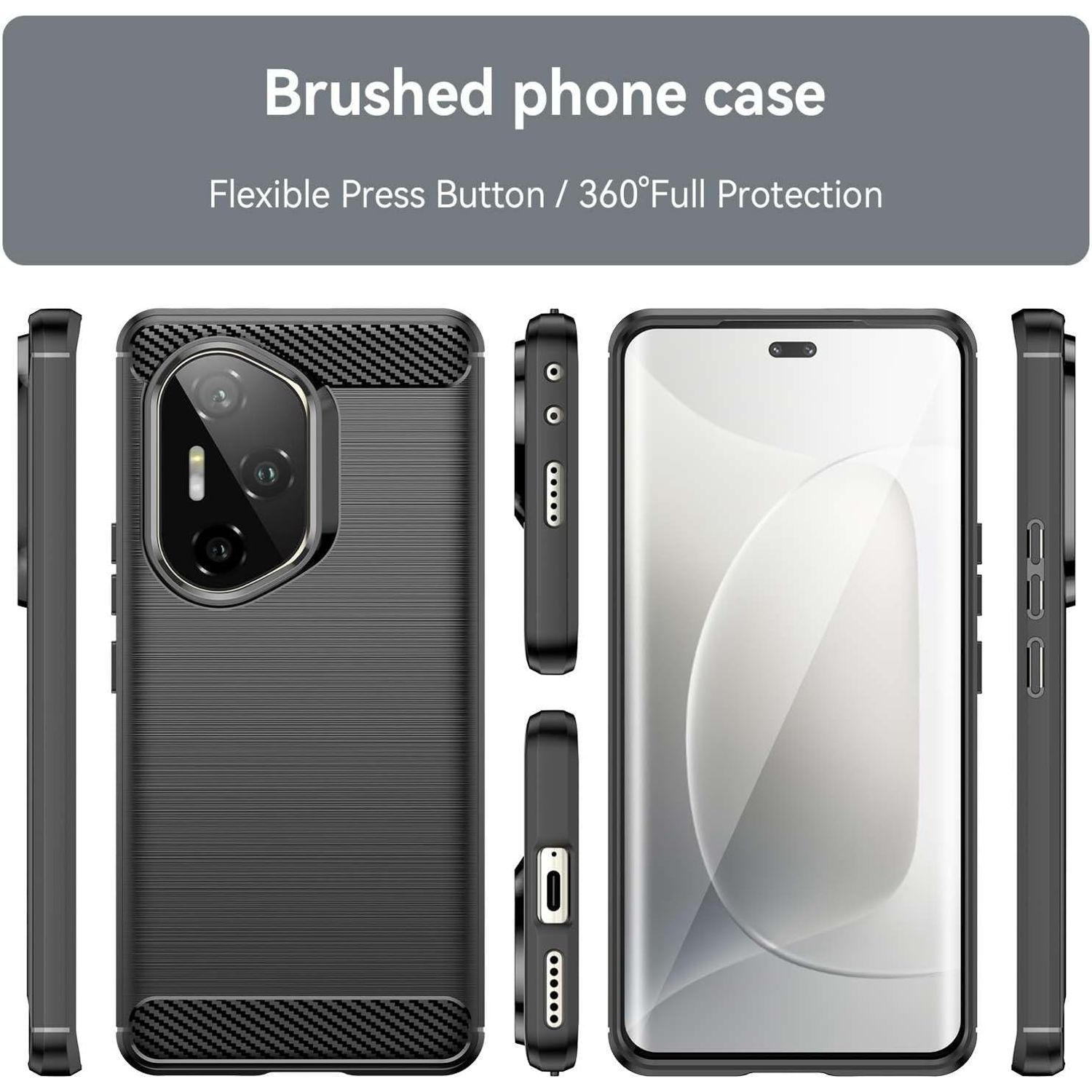 Husa Compatibila pentru Honor 400 Pro, Negru, Rezistenta la Zgarieturi, Anti-Amprenta, Protectie Completa la Impact, Butoane Laterale Flexibile
