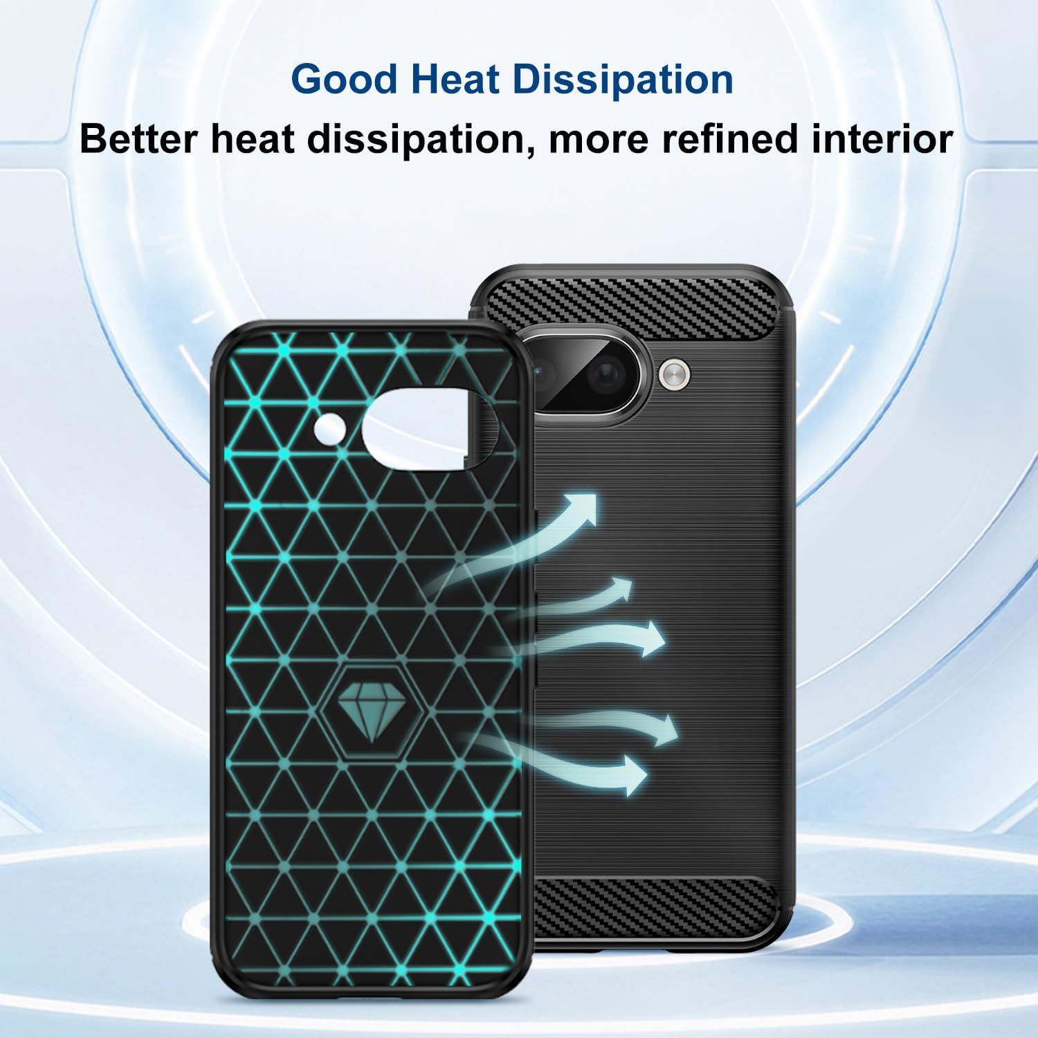 Husa Telefon pentru Google Pixel 9A, Carcasa Slim Fit din TPU cu Absorbtie de Socuri, Design Fibra de Carbon, Negru