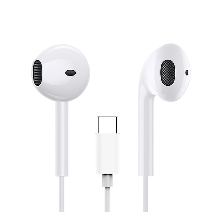 Casti telefon, USB-C, Potrivit pentru Samsung, Huawei, Xiaomi，alb