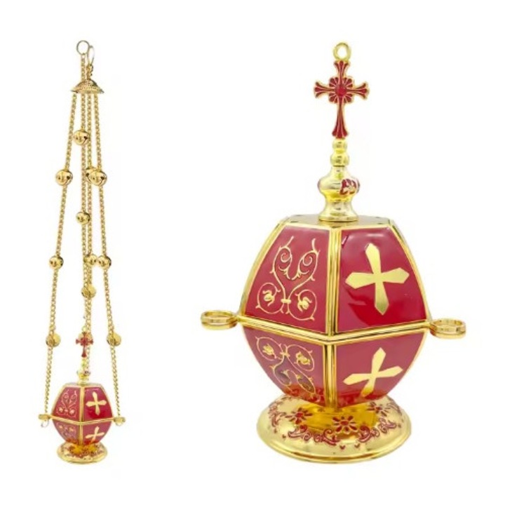 Cadelnita Ortodox art rosie-aurita cu 12 zurgalai