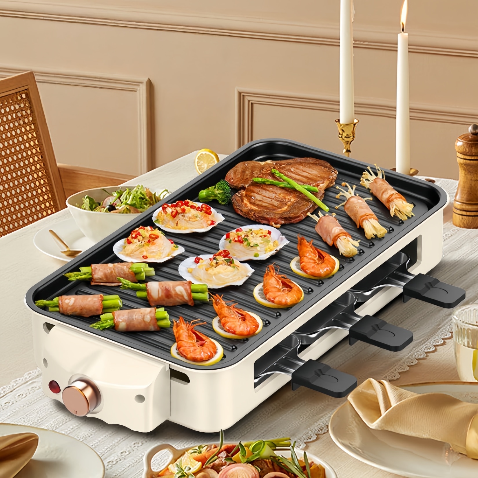 Jfyu JFYU® Електрическа скара без дим, многофункционална, 1500 W, подвижна ...