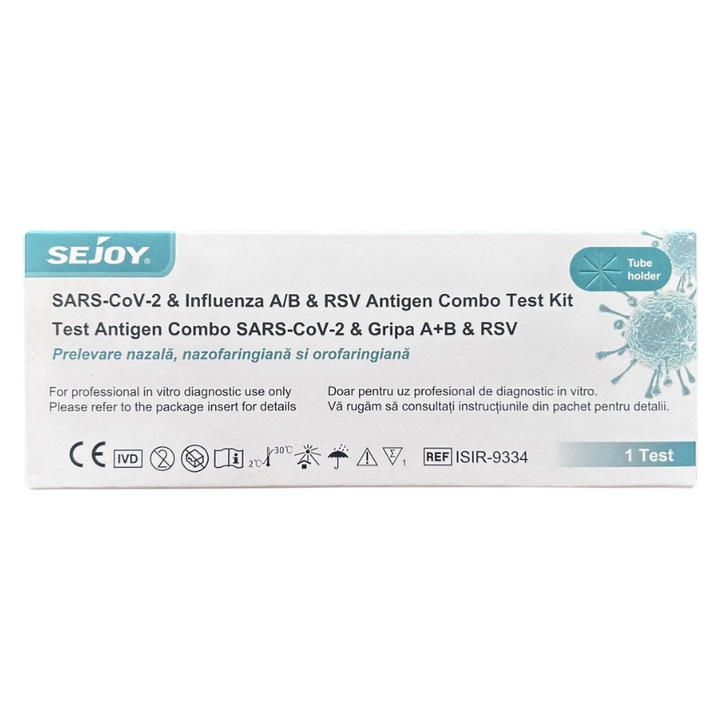 Test Rapid Antigen Combo 4in1 Covid19, Gripa A+B, RSV, 10 Buc, SEJOY