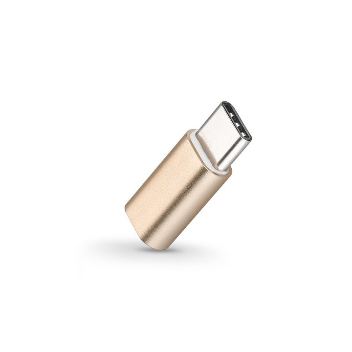 Micro USB - USB Type-C adapter - Type-C 3.0 - gold