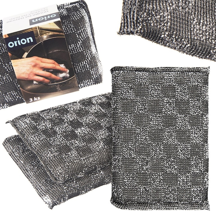 Set Bureti De Bucatarie, Orion, 3 Bucati, 12x8x1 cm, Reutilizabili, Rezistenti, Siguri, Absorbanti, Multicolori