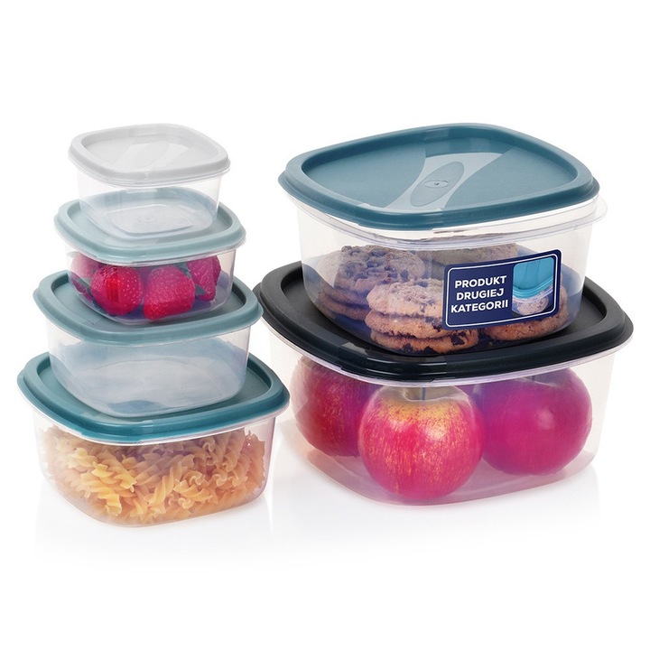 Set 6 recipiente din plastic cu capac Excellent Houseware