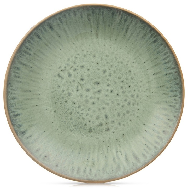 Farfurie desert ceramica GLAZE, 20,5x20,5x2,5cm, verde, set