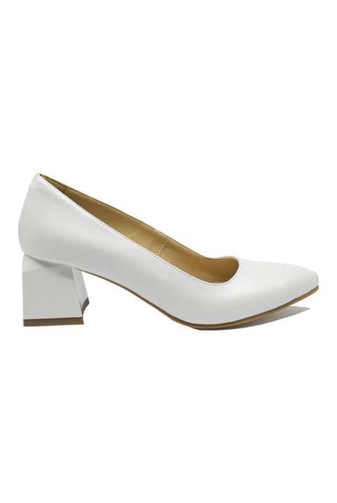 Pantofi eleganti Remas din piele naturala, alb sidefat SORA36, Alb