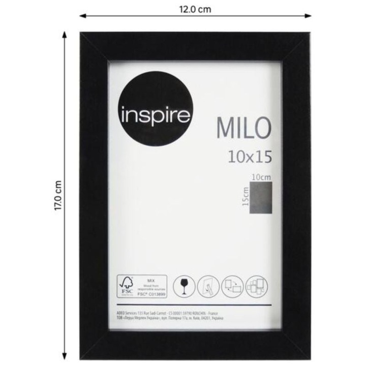 Rama foto neagra 10 x 15 cm decor interior minimalist